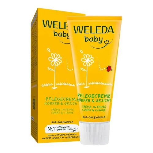 Weleda Calendula Pflegecreme für Babys & Kids - Hochwertige Babypflegecreme für Körper & Gesicht, ideal bei trockener und wunden Haut. Beruhigende Ringelblumenextrakte sorgen für intensive Pflege und beste Verträglichkeit.