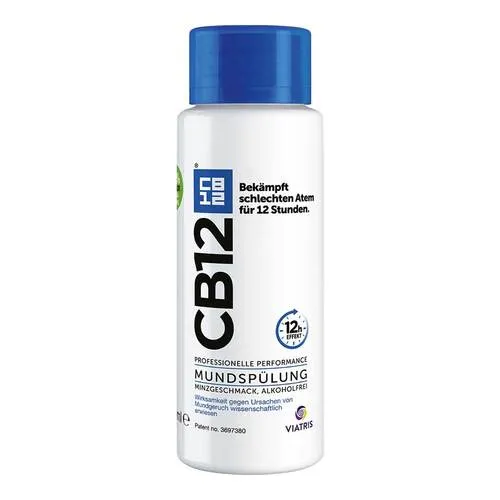 CB12 Mundspülung mit Chlorhexidin - 12 Std. frischer Atem - Zahnpflegeartikel, der Mundgeruch effektiv bekämpft und für 12 Stunden Atemfrische sorgt, indem er geruchsverursachende Bakterien neutralisiert.