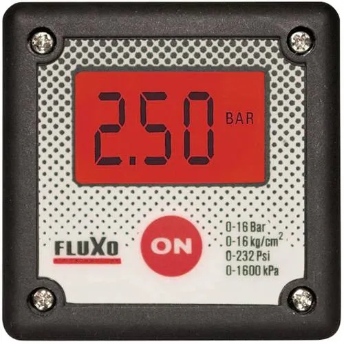 Aerotec Digitalmanometer 1/8“ 2010218 - Kompressor-Zubehör für präzise Druckmessung bis 16 Bar, umschaltbar von Bar auf PSI und mit kompaktem Design für vielseitige Anwendungen.