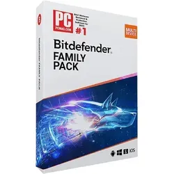 Bitdefender Family Pack - 15 Geräte, 1 Jahr - Antivirus & Internet-Sicherheit für bis zu 15 Geräte, bietet umfassenden Schutz für die gesamte Familie und schützt vor Online-Bedrohungen.