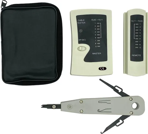 ProfiPatch Netzwerktester Kabeltester + Auflegewerkzeug LSA-Anlegewerkzeug Set