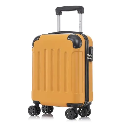YONSLY Hartschalen Trolley Koffer S – Orange, 4 Rollen 360° - Entdecken Sie den YONSLY Trolley Koffer mit robustem ABS-Material, leisen 360°-Doppelrollen und einem integrierten Sicherheitsschloss für sorgenfreies Reisen. Ideal für Alltag und Langstreckenreisen.