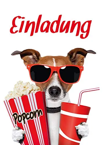 EDITION COLIBRI 10 Einladungskarten Kino: Geburtstagseinladungen für Mädchen und Jungen, Kino-Einladungskarten, Kindergeburtstag im Kino (10700)