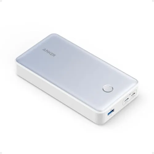 Anker 537 Powerbank (PowerCore 24K für Laptop), 24.000mAh 65W, mobiles Ladegerät für MacBook Pro, Dell XPS, Microsoft Surface, iPad Pro, iPhone 13 Pro, iWatch Series 5 und mehr(Weiß)