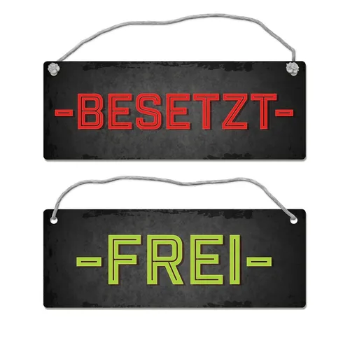 Besetzt - Frei Wendeschild mit Kordel Schild Türschild Türhänger Wendeschild