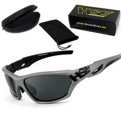 HSE - SportEyes Sportbrille 2093gm, Steinschlagbeständig durch Kunststoff-Sicherheitsglas grau