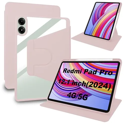 Lemxiee PU Leder Case für Xiaomi Redmi Pad Pro & Poco Pad 12.1" hülle mit Stiftschlitz & Drehständer & Kratzfest