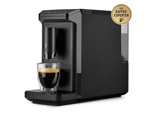 TCHIBO Esperto mini Kaffeevollautomat Schwarz - Kaffeevollautomat mit Mahlwerk, platzsparendes Design (nur 16 cm breit) und individuelle Kaffeestärke dank „Intense+“-Technologie für perfekten Kaffeegenuss.