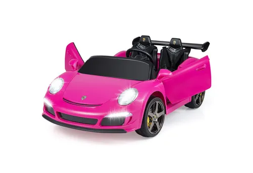 COSTWAY Lizenzierter RUF Kinder-Elektroauto 24V – 2-Sitzer mit Fernbedienung - Stylisches Elektrofahrzeug für Kinder 3-8 Jahre, ausgestattet mit LED-Beleuchtung, Hupe und Musik. Eltern-Fernbedienung sorgt für sicheres Fahrvergnügen auf verschiedenen Untergründen.