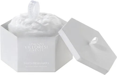 Lorenzo Villoresi Teint de Neige Scented Body Powder 200 g - Puder für einen strahlenden Teint, inspiriert von der Belle Epoque. Der zarte Duft und die Weichheit des Talcums sorgen für ein luxuriöses Hautgefühl.