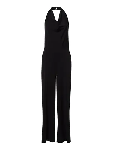 Les Lunes Damen Jumpsuit PENNY Overall Jersey Wide Leg - Eleganter Jumpsuit mit Wasserfall-Ausschnitt und elastischem Jersey-Material. Der weite Bein-Schnitt sorgt für hohen Tragekomfort, während seitliche Eingriffstaschen praktische Funktionalität bieten. Ideal für stilvolle Anlässe!