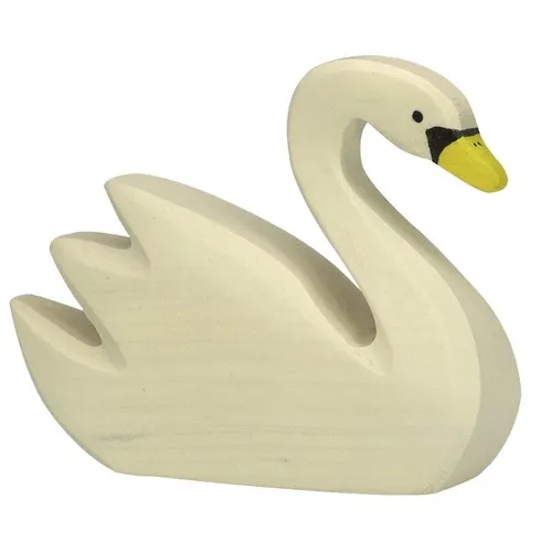 Holztiger 80030 Schwan schwimmend 10 cm Holzfiguren Serie Wasserwelt
