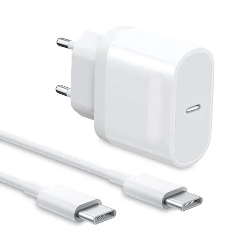 iPad Ladekabel USB C mit 20W Schnellladegerät - Schnelles 20W PD 3.0 Ladegerät mit 2m USB-C-Kabel für iPad 11, 10. Generation und Pro. Ideal für effizientes Laden und hohe Kompatibilität, sicher und zuverlässig für den täglichen Gebrauch.