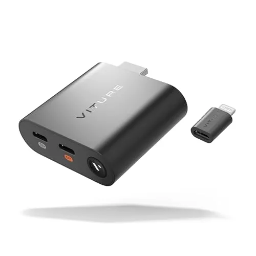 VITURE HDMI XR-Adapter für iPhone 14 & frühere Modelle, ermöglicht MultiScreen/verbesserte 3DoF/VR-Videos,2,8 Stunden Batterielaufzeit, Laden während des Spielens, Direkt auf PS/Xbx/konsolen