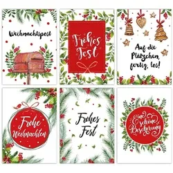 PAPIERDRACHEN Weihnachtskarte Weihnachtskarten Set - 12 gestaltete Postkarten zu Weihnachten