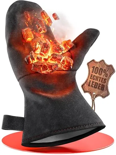 achilles Kaminhandschuh EN407 – feuerfester Grillhandschuh aus Leder - Der achilles Kaminhandschuh aus 100% Rindspaltleder bietet optimalen Schutz vor Hitze und ist nach EN407 zertifiziert. Ideal für Grill, Ofen und Küche – für sicheres Arbeiten mit Komfort!