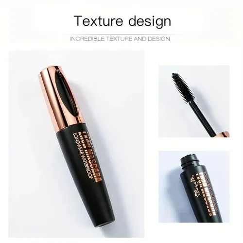 4D Extreme Volumen Mascara Wimperntusche Schwarz Wasserfest Silikon Bürste NEU