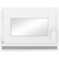 Neruli Kellerfenster Kunststoff Weiß Dreh-Kipp 70x40 cm BxH DIN Links 3 -Fach Glas Dichtung Grau
