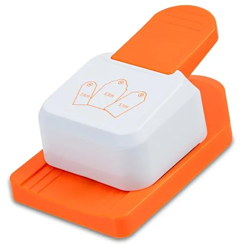 Etikettenstanzer 3in1 – für Breiten 3,8  cm / 5,1 cm / 6,3 cm – für Geschenkanhänger mit Aufhängeloch, Labels, DIY Basteln & Scrapbooking - Anhängerstanzer Papierstanzer