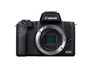 CANEOSM50BL Kamera: Canon EOS M50 Mark II - Spiegellose Systemkamera in Schwarz mit 24,1 MP Auflösung, ideal für hochwertige 2160p UHD-Filmaufnahmen und ausgestattet mit Bluetooth und Wi-Fi für einfache Verbindung.