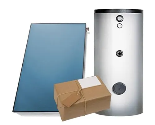 Solaranlage Paket Warmwasser Flachkollektor FK200-4 mit 500l Wärmepumpespeicher - Komplettanlage für effiziente Warmwasserbereitung, ideal für Gewerbe und Garten. Robuste Aluminiumkonstruktion, optimal bei Tageslichtbedingungen.