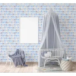 Tadessi Vliestapete Tapete Tiere Gianni M1-No.740, Vliestapete, Blau, Grau, Tapete blau|grau