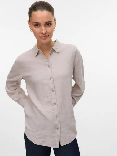 Vero Moda Hemdbluse VMLINN LINEN LS SHIRT WVN NOOS - Hemdblusen aus hochwertigem Leinen, ideal für elegante Office- und lässige Everyday-Looks, angenehm leicht auf der Haut.