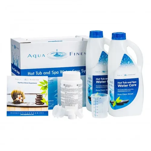 AquaFinesse Wasserpflege Box für Whirlpool und Spa - Wasserpflegeprodukte: Effektive Desinfektion mit 18 Tabletten und 2 x 2-Liter-Flaschen AquaFinesse-Lösung für kristallklares Wasser in Whirlpools und Spas.