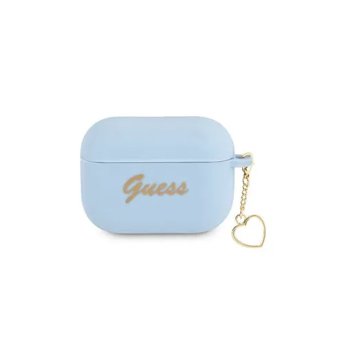 Guess Guaplschsb Airpods Pro Hülle Blau/Blau Silikon Charm Heart Collection