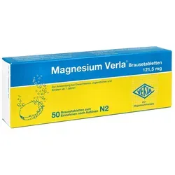 Magnesium Verla Brausetabletten 50 ST - Nahrungsergänzungsmittel zur Behandlung von Magnesiummangel. Unterstützt die Muskelfunktion und hilft bei Wadenkrämpfen. Ideal für eine schnelle und einfache Einnahme.