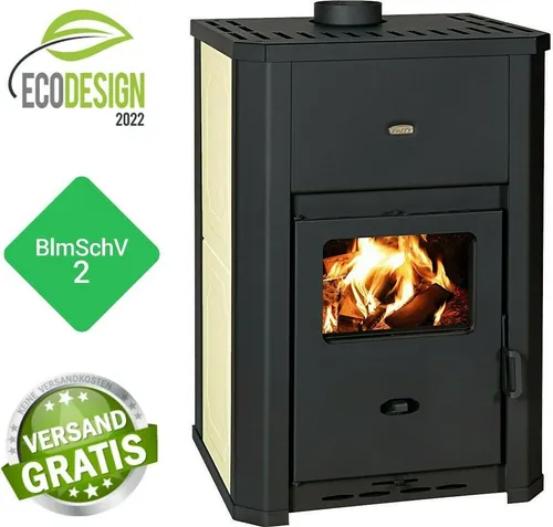Prity WD W24 D – Wasserführender Kaminofen 24,3 kW - Kaminöfen mit 24,3 kW Nennheizleistung und 77,8 % Wirkungsgrad. Ideal für eine effiziente Wärmeverteilung in Wohnzimmer, Esszimmer oder Küche.