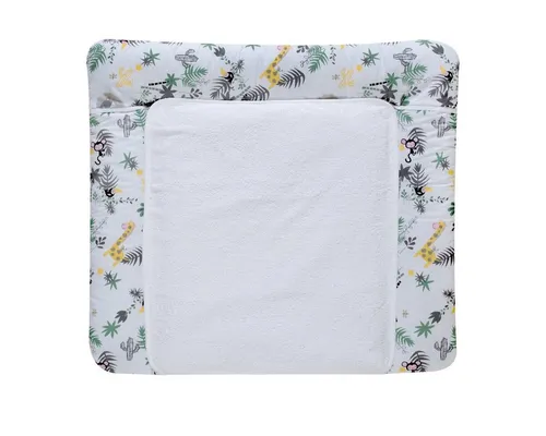 Schardt Wickelauflage 80x75 cm, Jungle TOP - Auflage für Wickeltisch in fröhlichem Dschungel-Design, mit weichem Frotteebezug für höchsten Komfort beim Wickeln.