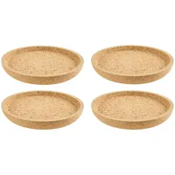 Leonardo Untersetzerset Gocce, Braun, Holz, 4-teilig, Kork, rund, 8.70x1.20x8.70 cm, Wohntextilien, Tischwäsche, Untersetzer