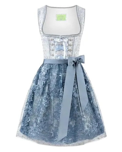 Stockerpoint Damen Nanita Mini Dirndl, Rauchblau, 36 - Freizeitkleider für Damen, elegant und vielseitig, perfekt für festliche Anlässe oder entspannte Ausflüge.