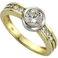 Celesta Gold Ring 375/- Gelbgold 2farbig Zirkonia - Eleganter Ring aus 375/- Gelbgold, zweifarbig mit funkelnden Zirkonia, perfekt für besondere Anlässe und als Geschenk.