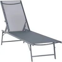Casma Sonnenliege – Hochwertige Gartenliege mit Relax-Funktion - Gartenliegen mit verstellbarer Rückenlehne für optimalen Liegekomfort. Robustes Stahlgestell und pflegeleichtes Textilene-Gewebe in elegantem Grau, ideal für dauerhaften Einsatz im Freien.