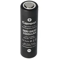 Keeppower IMR18650 3500mAh, 3,6V - 3,7V Li-Ion-Akku Flat Top Abmessungen beachten 65,1x18,45mm