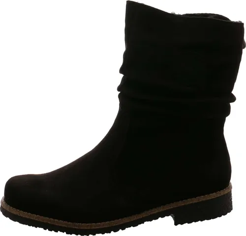 RIEKER Winterstiefelette Damen, Gr. 36, schwarz - Klassische Winterstiefelette aus Lederimitat mit gerafftem Schaft und warmem Innenfutter, ideal für kalte Tage und stilvolle Outfits.