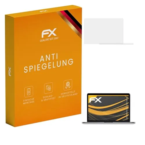 atFoliX Panzerfolie kompatibel mit Apple MacBook Pro 2016 13 inch incl. Touch Bar Schutzfolie, entspiegelnde und stoßdämpfende FX Folie (2er Set)