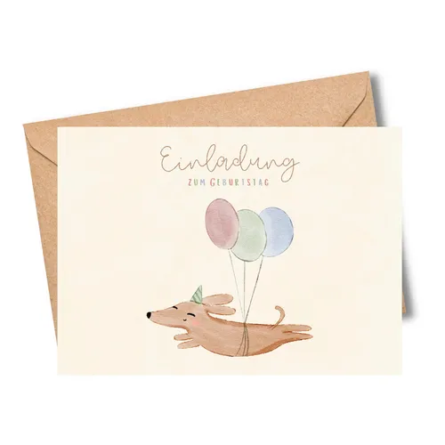 MeinBaby123® Einladungskarten Kindergeburtstag inkl. 10 Umschläge, Kindergeburtstag Jungs und Mädchen, Geburtstagseinladungen Kinder, Doodle Boho V2