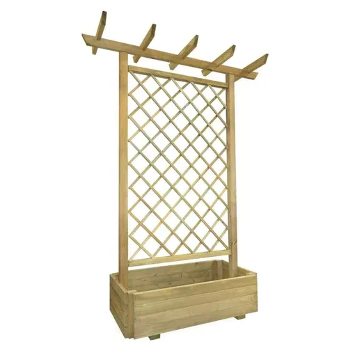 vidaXL Holz Pergola Pflanzkübel mit Rankgitter - Pflanzenkübel mit Spalier aus grün-imprägniertem Kiefernholz, witterungsbeständig und ideal für Kletterpflanzen, perfekt für Balkone und Terrassen.