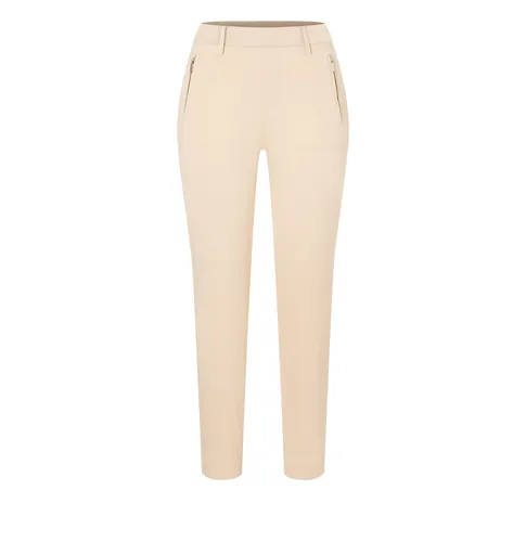 MAC Chinohose ANNA, smooth beige - Chinohose in smooth beige, aus hochwertiger Baumwollmischung, mit praktischen Reißverschlusstaschen und ideal für einen lässigen Look.