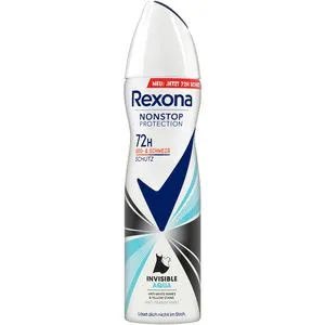 Rexona Antitranspirant NonStop Protection Invisible Aqua, 72h Schutz, für Damen, ohne Ethylalkohol, Spray, 150 ml