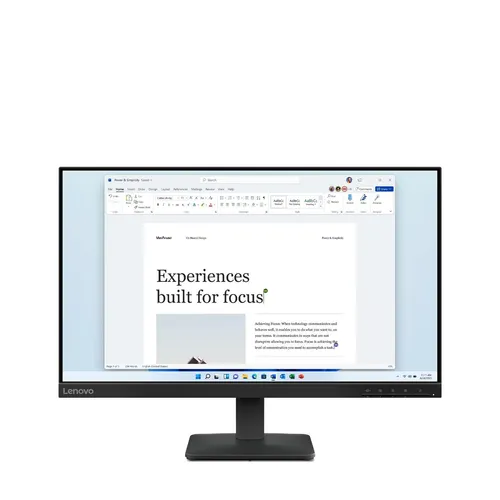 Lenovo 24" L24-4e Monitor - FHD 100Hz IPS - 23.8" Monitor mit 1920x1080 (FHD) Auflösung, 100Hz Aktualisierungsrate und 99% sRGB für lebendige Farben - ideal für Gaming und Multimedia.
