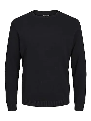 Rundhalspullover JACK & JONES "BASIC KNIT CREW NECK" - Modischer Herren-Pullover aus 100% Baumwolle, mit Rundhalsausschnitt und schmaler Passform. Ideal für Job und Freizeit, vielseitig kombinierbar und weich im Tragekomfort.