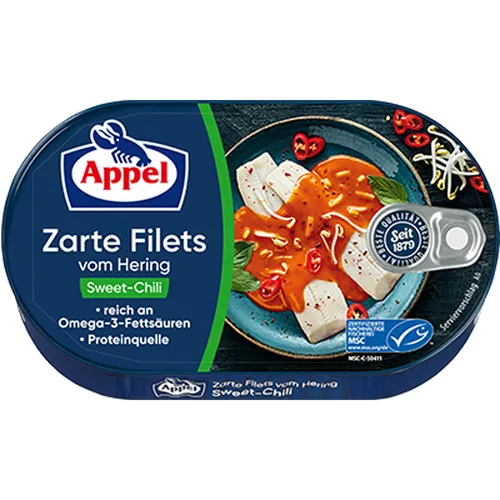 Appel Heringsfilet Sweet Chili mit asiatischem Gemüse süss scharf 200g