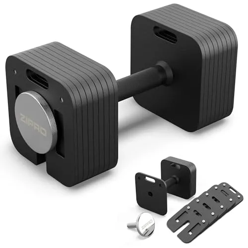 Zipro verstellbare Hanteln Square, rutschfestes Kurzhantel 24 kg, inkl. 13x Gewichte, 1x 4kg, 2x 1kg, 8x 2kg, 2x 1kg, Krafttraining für Hause, Viereckige Form, Home Gym, Fitnessstudio
