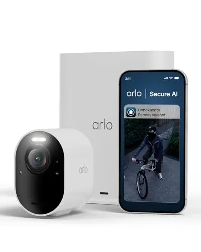 Arlo Ultra 3 Überwachungskamera Aussen WLAN, Kabellos, 4K UHD - Erleben Sie hochauflösende 4K UHD-Überwachung mit intelligenten Benachrichtigungen. Die Kamera bietet eine fortschrittliche Farbnachtsicht und ein ultraweites Sichtfeld für umfassende Sicherheit.