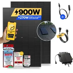 onLite 900 Watt Balkonkraftwerk - Effiziente Energie für Ihr Ziegeldach - Solaranlagen für individuelle Montage, 900 Watt Leistung für nachhaltige Energiegewinnung ohne Speicher.