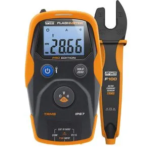 HT Flashmeter Pro TRMS Multimeter – Robust und Präzise - Handliches TRMS Multimeter mit automatischer Funktionserkennung. Robustes, wasserdichtes Gehäuse (IP67) für den professionellen Einsatz. Ideal für präzise Messungen von Strom, Spannung und Widerstand.